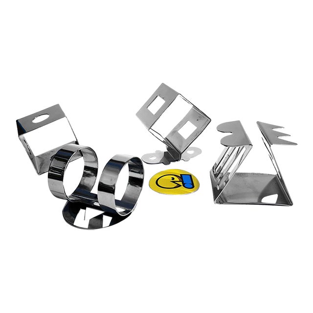 1990s Chrome Plated Brass Metal Napkin Rings Nathalie Du Pasquier for Bodum - Set of 4 For Sale