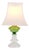 Table Lamp in Green and White Opaline Glass with Brass Details, 1880s For Sale