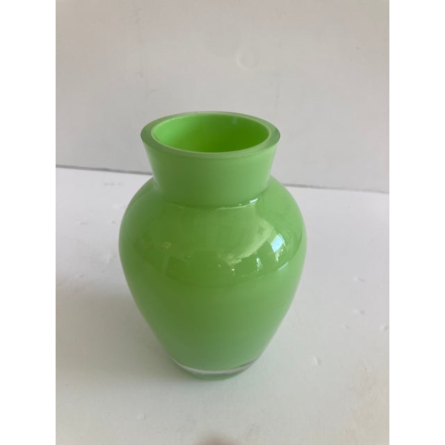 Modern Green Glass Ming Vase For Sale - Image 3 of 7