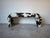 Black Vintage Cowhide Upholstered Waterfall Bench For Sale - Image 8 of 11