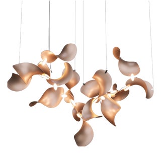 Dune 16 Cluster Chandelier with Shades in Copper Metallic Tone by Daniel Becker for Moss Objects For Sale