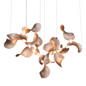 Dune 16 Cluster Chandelier with Shades in Copper Metallic Tone by Daniel Becker for Moss Objects