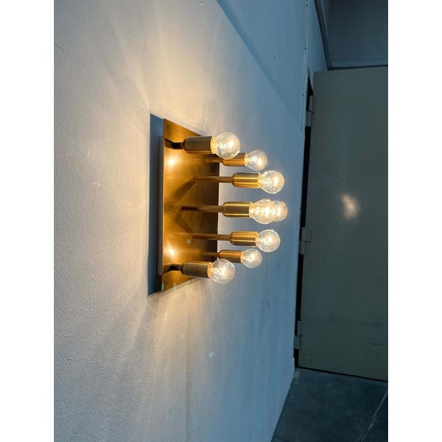 Gold Vintage German Brass Ceiling Lamp from Sölken, 1970s For Sale - Image 8 of 18