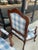 Antique French Louis XV Style Walnut Bergere Chairs in Blue & White - Pair For Sale - Image 12 of 13