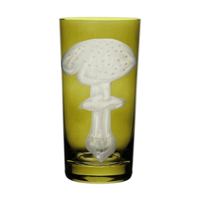 Farmhouse ARTEL Mushrooms Collection Highball in Olive - Set of 6 For Sale - Image 3 of 8