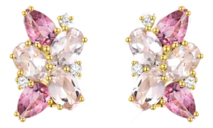 Nina Zhou 5.30 CTW Morganite, Pink Tourmaline and Diamond Freshwater Pearl Convertible Drop Earrings
