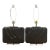 1980s Postmodern Large Black Ceramic and Lucite Table Lamps, Pair For Sale