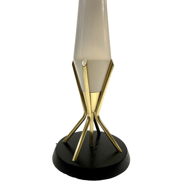 1950s Mid Century Googie Table Lamp With Spun Fiberglass Shade For Sale - Image 4 of 7