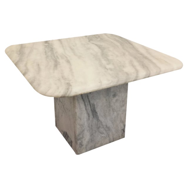 Vintage White Marble Coffee Table, 1970s For Sale