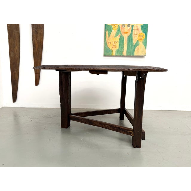 Round Folk Art Table in Oak, 1880 For Sale - Image 18 of 18