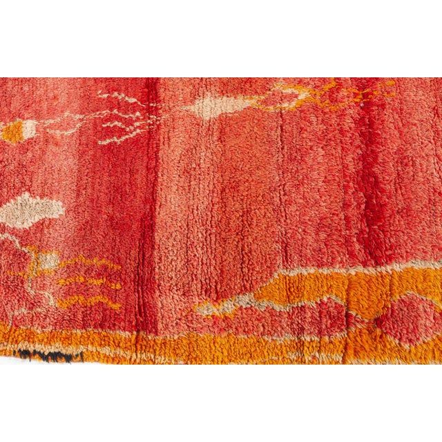 Tribal Doris Leslie Blau Vintage Tribal Moroccan Red Orange Wool Rug For Sale - Image 3 of 8