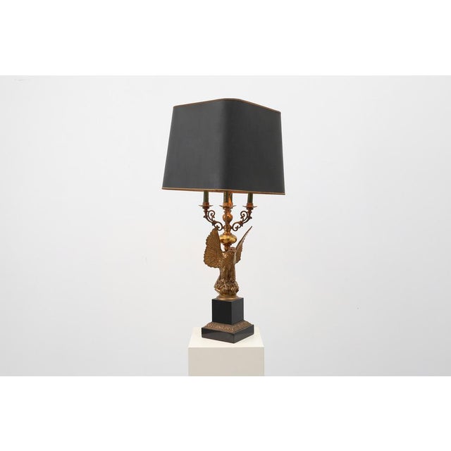 Hollywood Regency Lamp with Eagle by Deknudt, Belgium Ca. 1980 For Sale - Image 4 of 14