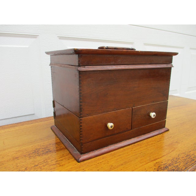 Late 19th Century Antique Folk Art Hand Carved Jewelry Box or Trinket Box For Sale - Image 5 of 12