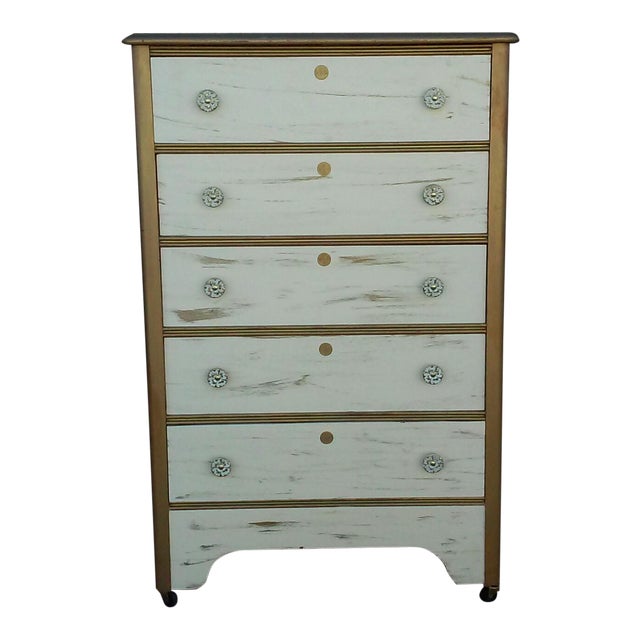 Antique Shabby Painted Chest Of Drawers Chairish