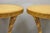 Vintage Italian Regency Round Leather Top Greek Key Carved Side Tables - A Pair For Sale - Image 9 of 15