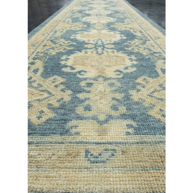 Textile Turkish Oushak Runner Rug 2'11" x 10'1" #17608 For Sale - Image 7 of 8