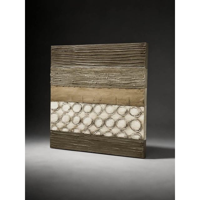 Contemporary Modern Organic Textured Abstract Wall Art For Sale - Image 3 of 4