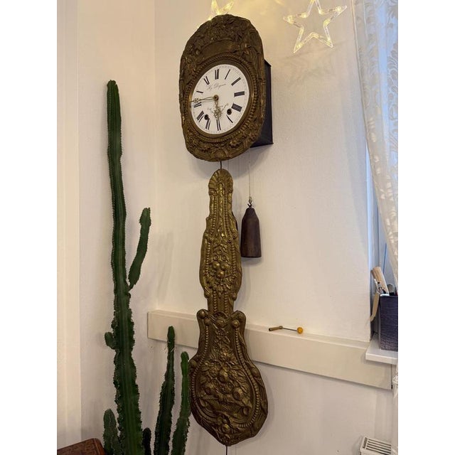 Comtoise Wall Clock by H. Piquant, France For Sale - Image 5 of 15