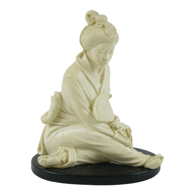 Antique Japanese Sculpture of Woman Chairish