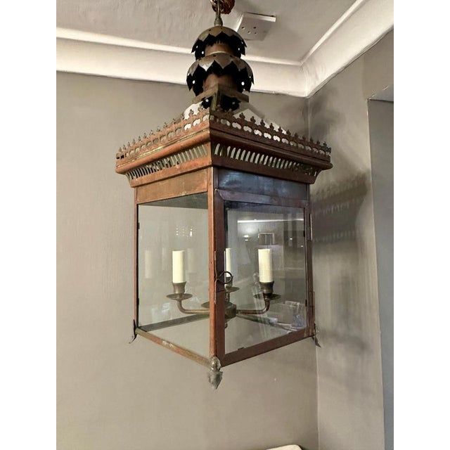 Late 19th Century English Bronze Lantern, 1900s For Sale - Image 4 of 18