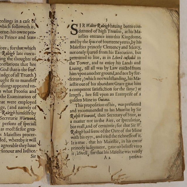 Rare 1st Edition Book: A Declaration of the Demeanor by Sir Walter Raleigh & Francis Bacon For Sale - Image 9 of 11