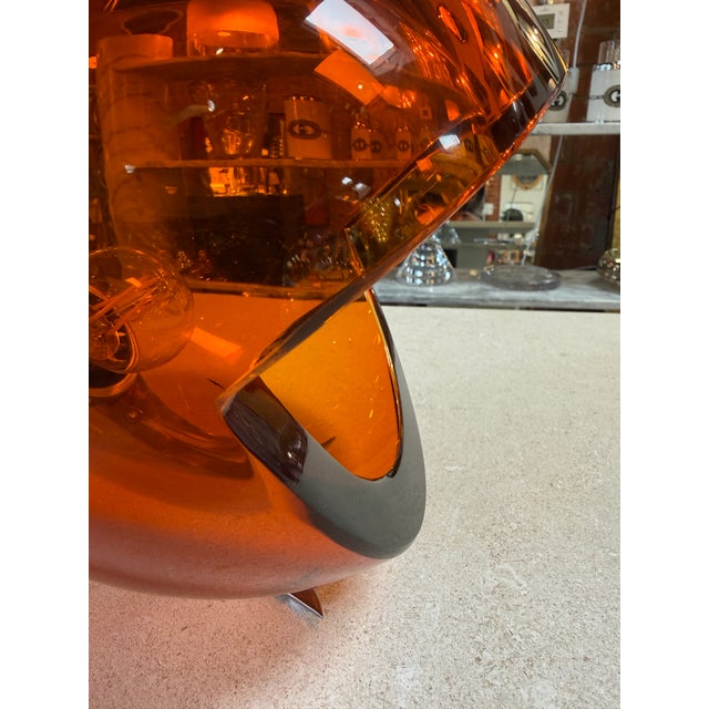 Orange Space Age Table Lamp by Flavio Poli , Murano Glass. Italy 1970s. For Sale - Image 8 of 12