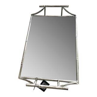 Napa Home and Garden Chinoiserie Style Mirrored Tray in Antique Silver For Sale