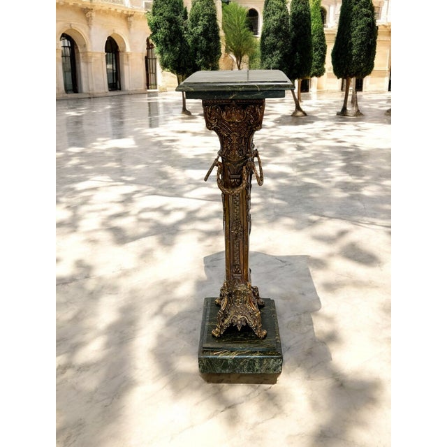 Traditional Italian Renaissance Revival Bronze Pedestal For Sale - Image 3 of 12
