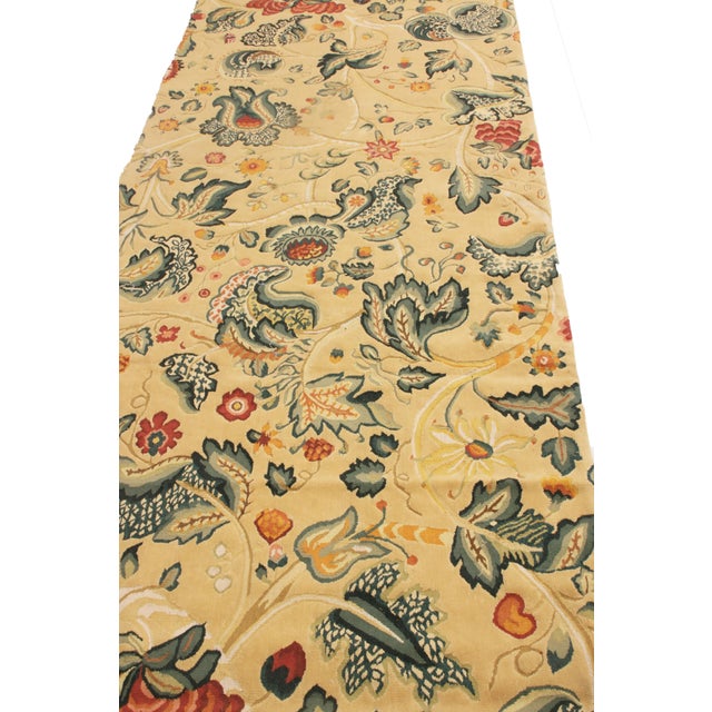 Rug & Kilim Rug & Kilim's 18th Century Tudor Design Inspired Cream Floral Runner For Sale - Image 4 of 5