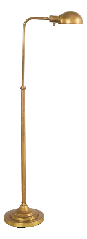 Midcentury Patinated Brass Adjustable Pharmacy Floor Lamp