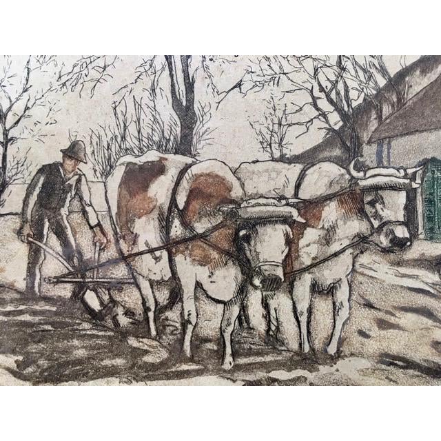 Realism Early 20th Century Antique W. Landsman "Country Life" Hand-Colored Lithograph Print For Sale - Image 3 of 8