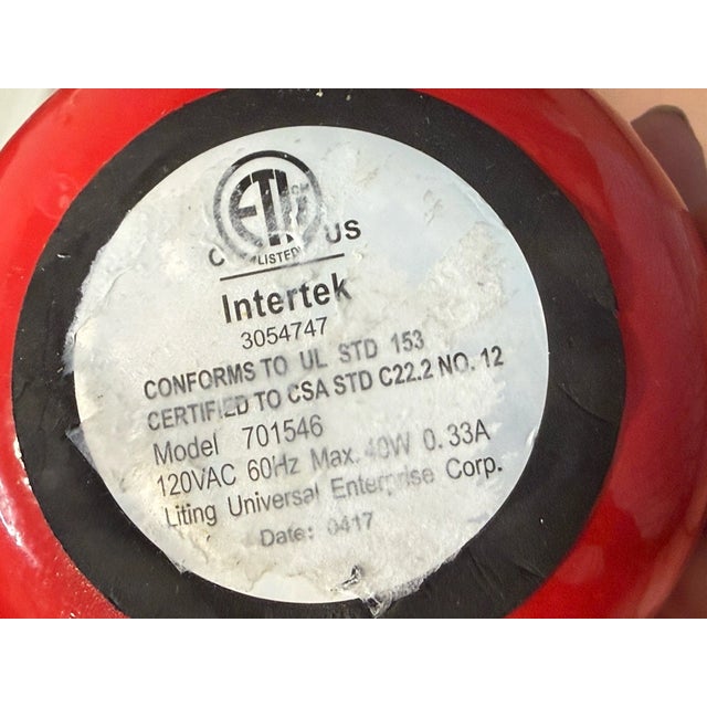 Vintage Mid Century Modern Red Ceramic Teardrop Table Lamp For Sale In Phoenix - Image 6 of 8