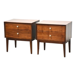 American of Martinsville Walnut Nightstands- a Pair For Sale