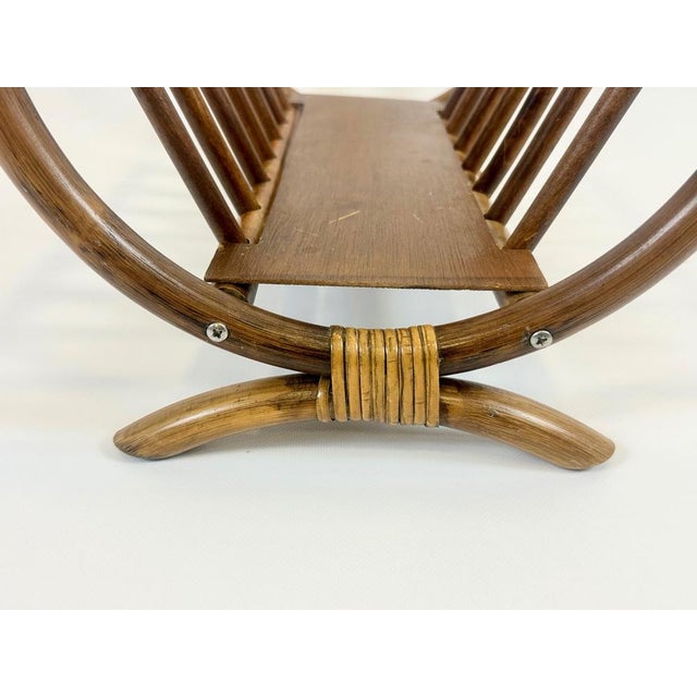 1960s Vintage Bamboo Magazine Rack, 1960s For Sale - Image 5 of 14