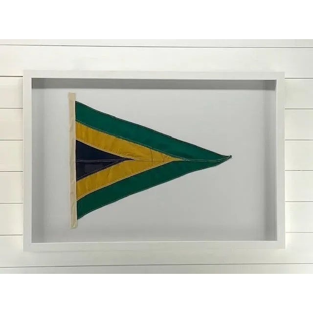 Modern Framed Green/Yellow/Black Pennant For Sale - Image 3 of 7