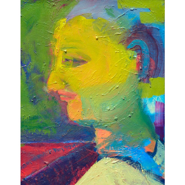 Contemporary "Chicken Yard" Fauvist Abstract Expressionist Portrait of a Child by Kristin Cohen For Sale - Image 3 of 4
