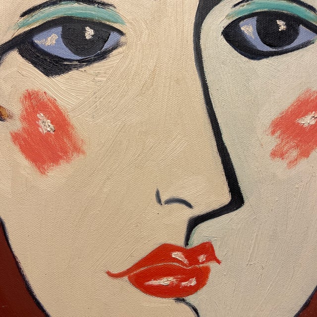 1990s Signed Modern Figurative Portrait Painting – M. Bierman, Large Original, 1999 For Sale - Image 5 of 6