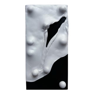 Vera Vizzi, Domino Seven Modular Wall Relief Sculpture, 2026, White Foam Clay on Wood Panel For Sale