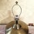 Metal 1970s Ethan Allen Mid-Century Modern Antiqued Brass Orb Table Lamp With Drum Shade For Sale - Image 7 of 18