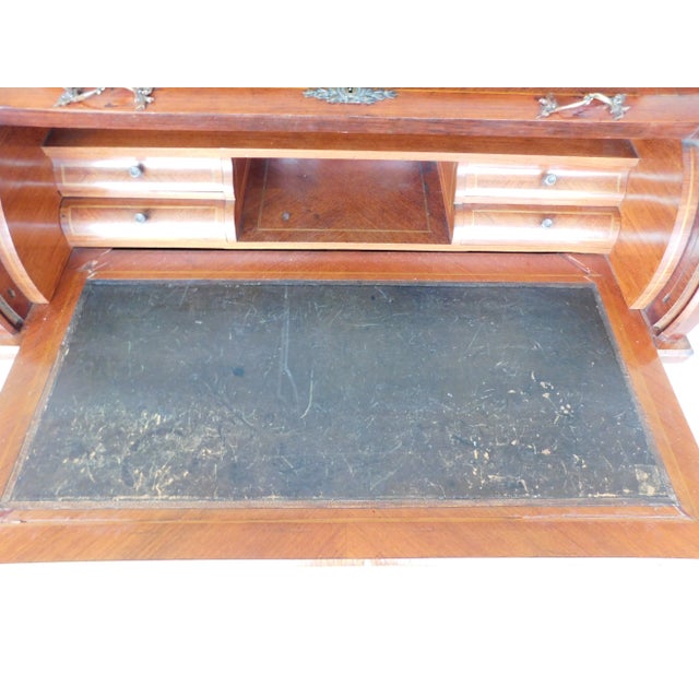 Fine Quality Constructed, Marquetry Inlay Through Out, Slide Out Leather Surface Writing Area, Brass Top Gallery with...