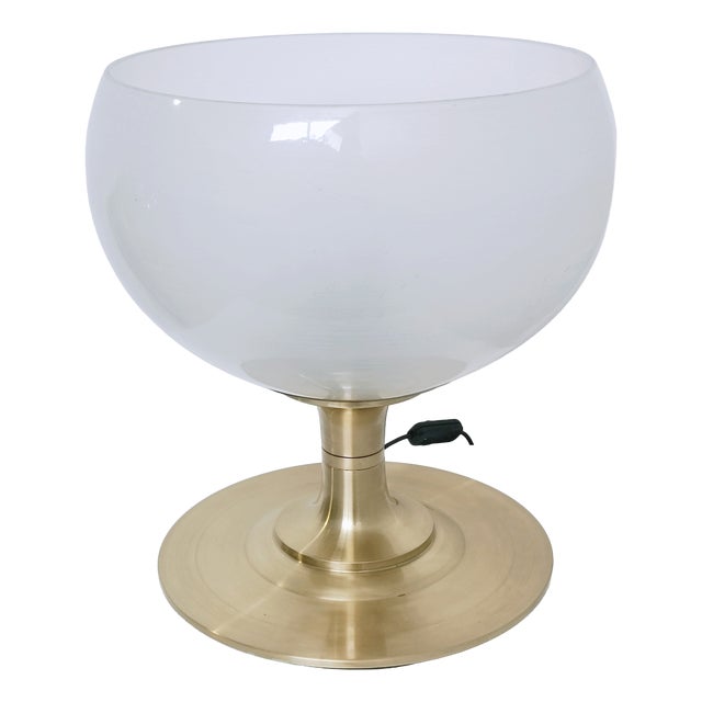 Large Vintage Bowl Lamp, 1970s For Sale