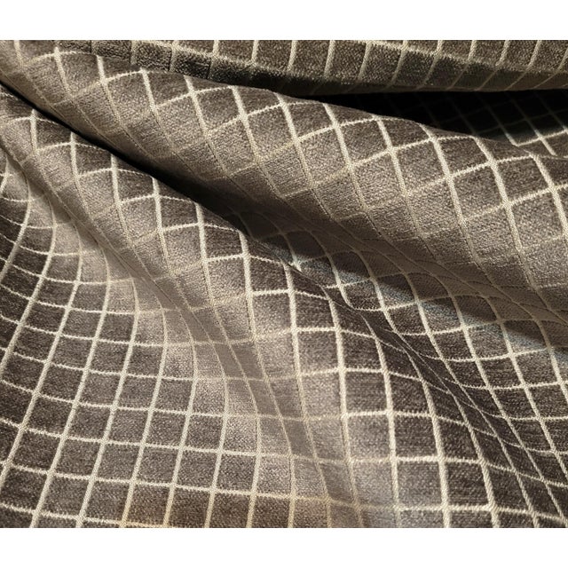 S. Harris "Plush Squared" Gray Check Cut Velvet- 4.25 Yards For Sale In Los Angeles - Image 6 of 7