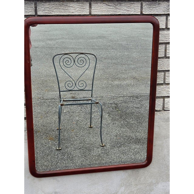 1920 Mahogany Round Edge American Mirror. For Sale - Image 11 of 17