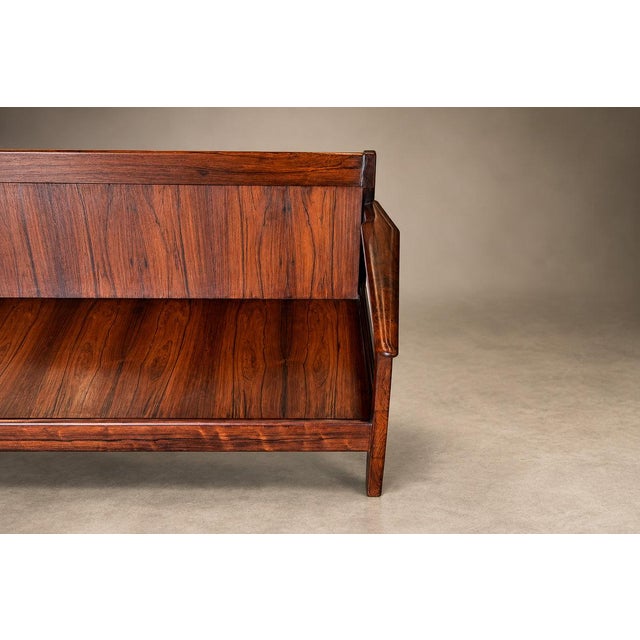 Brazilian Modern Sofa in Rosewood and Celadon Mohair, Attributed to Jean Gillon, Brazil, 1960s - Lot 703 For Sale - Image 14 of 18
