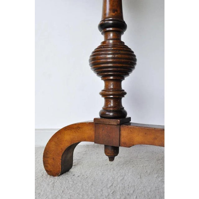 Victorian Burr Walnut, Mahogany & Ebony Circular Centre Table For Sale - Image 13 of 17