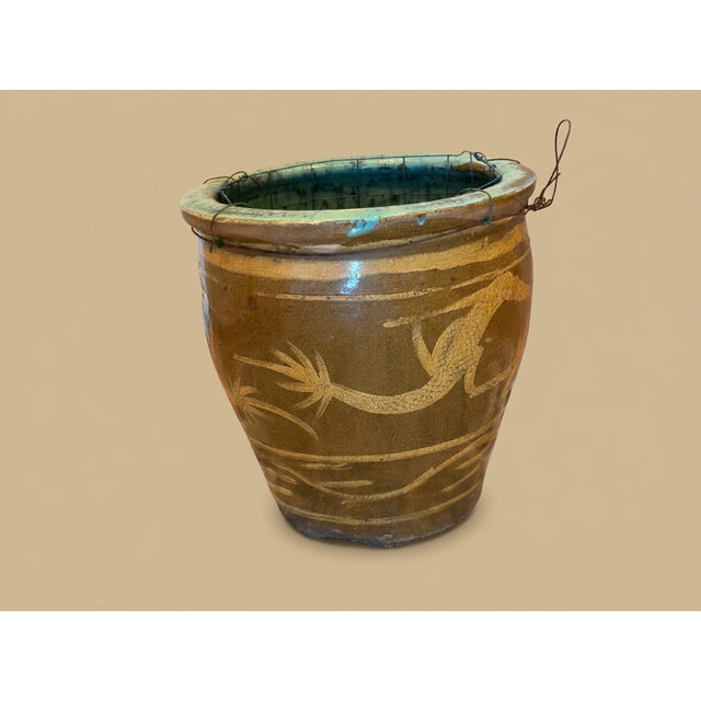Antique Chinese Dragon Egg Art Pottery Dragon Jardinière Planter Pot For Sale In Seattle - Image 6 of 9