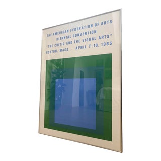 1965 Vintage Josef Albers Homage to the Square American Federation of Arts Framed Poster For Sale