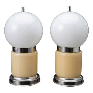 Murano Glass Lamps from Manifattura Di Murano, 1950s, Set of 2 For Sale