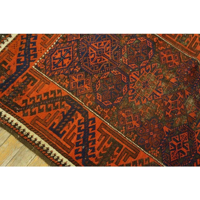 Textile Incredible Red-Raspberry Background Color With Geometric Design Antique Persian Baluch Rug For Sale - Image 7 of 12