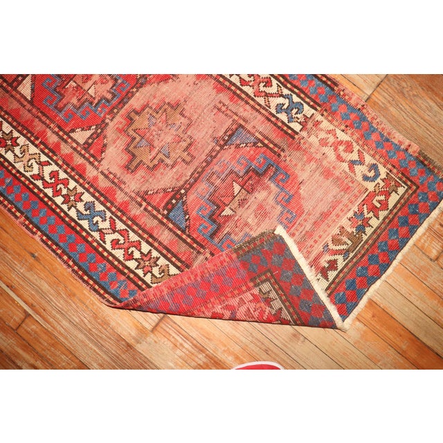 Late 19th Century Late 19th Century Shabby Chic Moghan Kazak Runner - 2'8" x 5'8" For Sale - Image 5 of 9